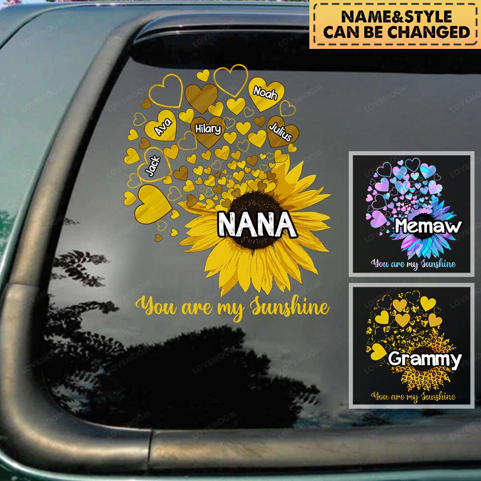 Grandma Sunflower Little Sunshine Personalized Decal