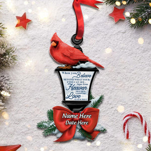Personalized Heaven Cardinals Christmas Ornament