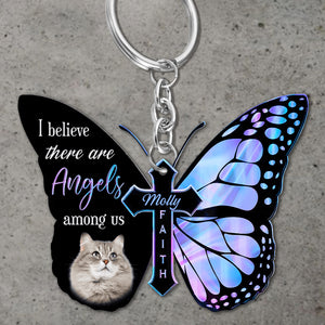 Dog/Cat Angels Among Us Memorial Personalized Keychain