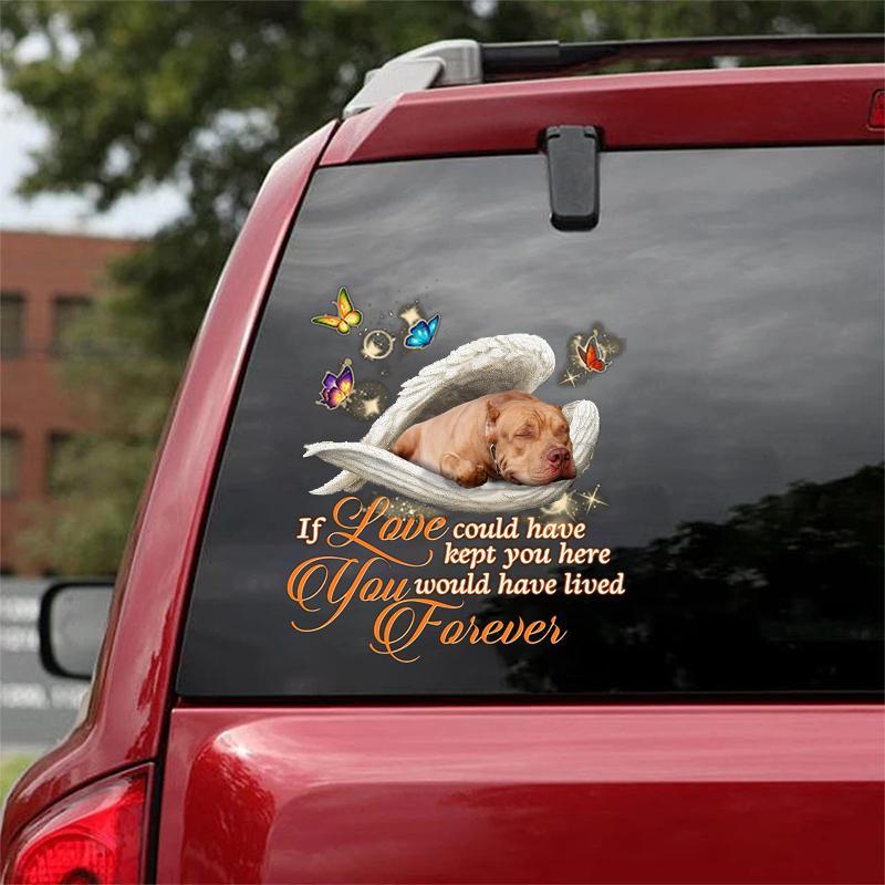 pitbull Sleeping Angel Lived Forever Decal