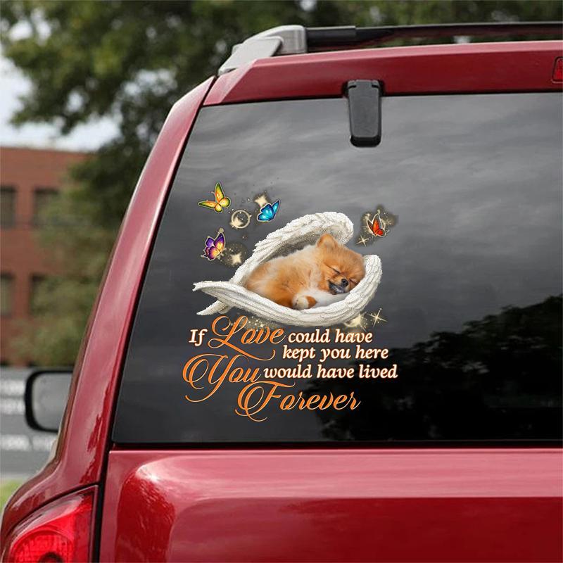 pomeranian Sleeping Angel Lived Forever Decal