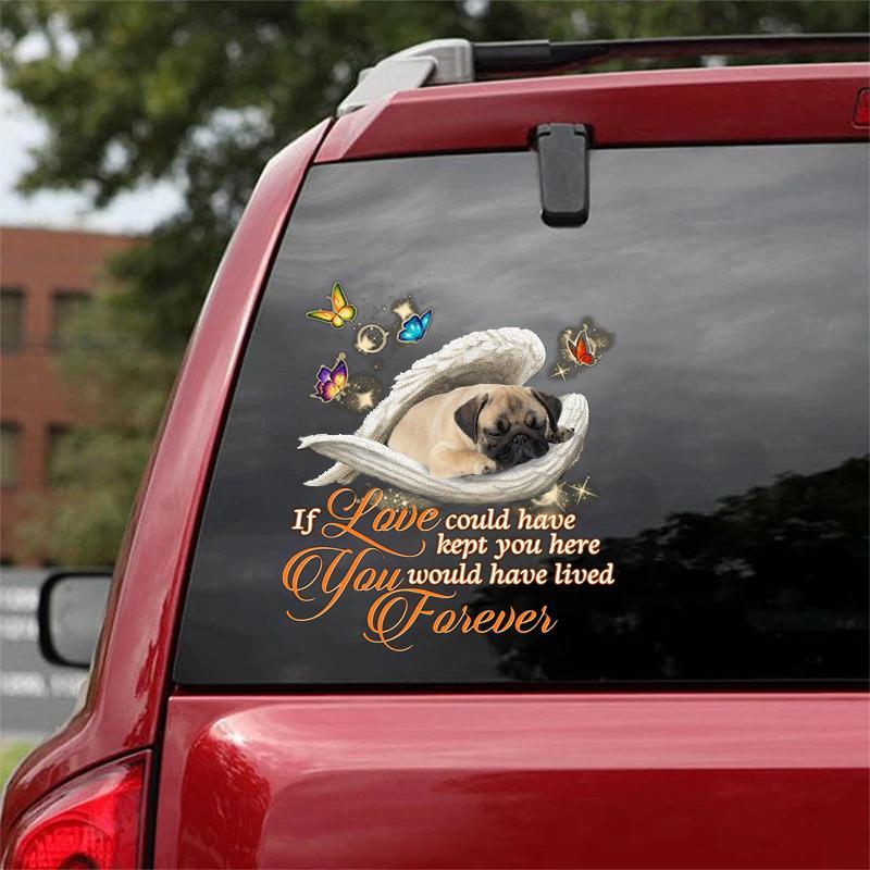pug Sleeping Angel Lived Forever Decal