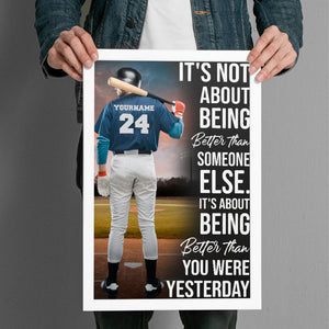 Personalized Gift for Baseball Lovers Poster-Baseball Better Than You Were