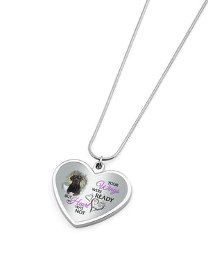 Cane Corso Your Wings Metallic Heart Necklace