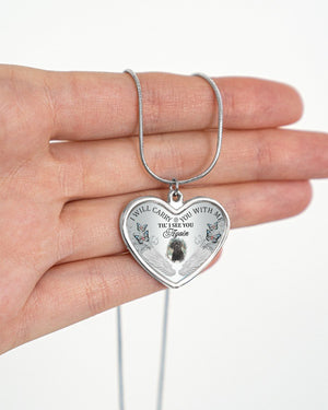 Cane Corso I Will Carry You Metallic Heart Necklace