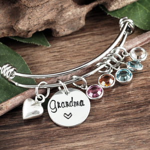 Personalized Birthstone Bracelet for Grandma/Mom