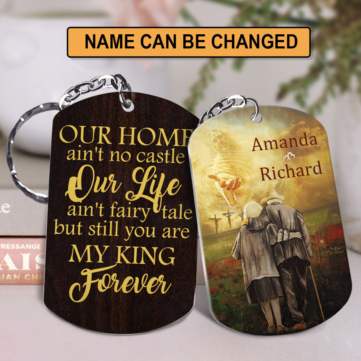 Personalized But Still You Are My King Forever Couple Husband Gift Keychain