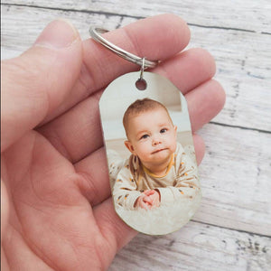 Custom Baby Birth Photo Key Chain